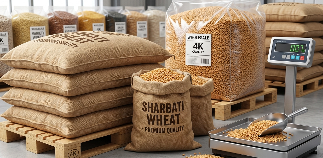 Premium Sharbati Wheat Supplier in India for Wholesale Bulk Supply